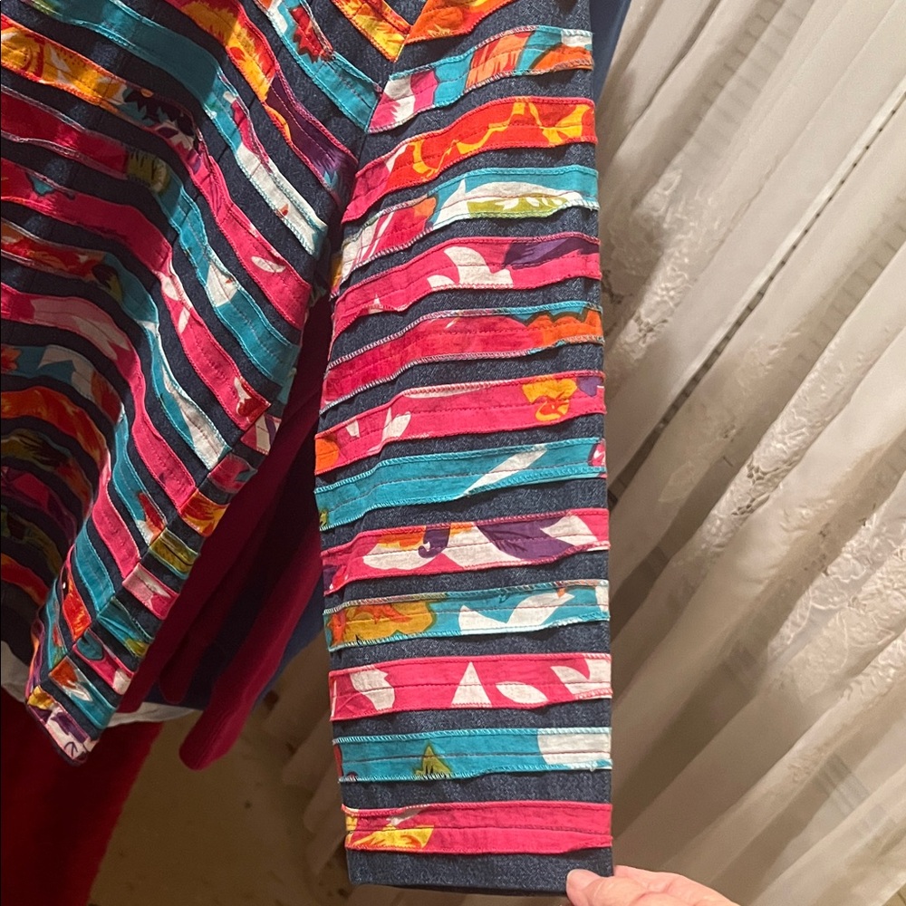 Colorful Striped Button-Up Jacket - Picture 4 of 5